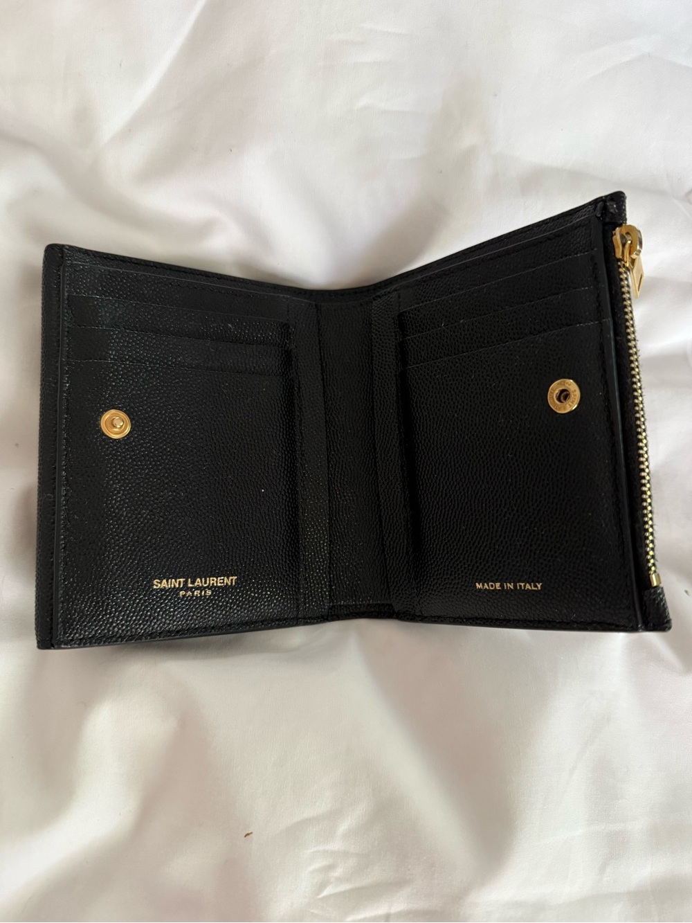 YSL Uptown Leather Compact Wallet - Picture 6 of 8